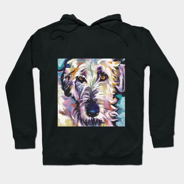 Irish Wolfhound Dog Bright colorful pop dog art Hoodie by bentnotbroken11